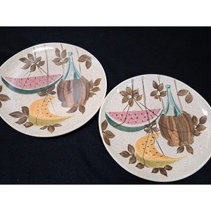 Red Wing Tampico Watermelon Mid Century Vintage Salad Plates Set Of 2